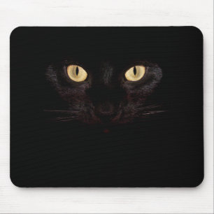 official black cat mouse pad