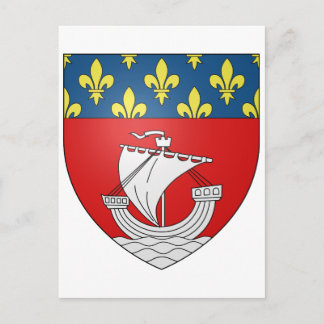 Official Blason Paris Coat Heraldry Symbol France Postcard