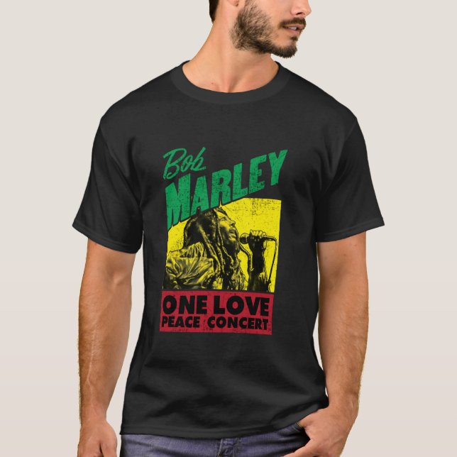 Official Bob Marley One Love Peace Concert T-Shirt (Front)