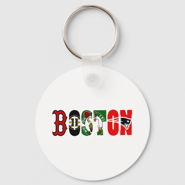 Official Boston Sport Teams T-Shirt Key Ring (Front)