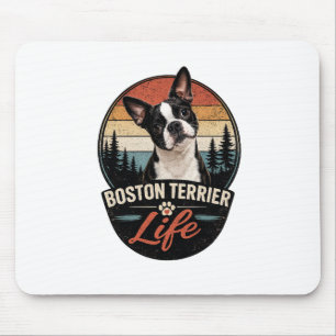 Official Boston Terrier Life Logo Mouse Mat