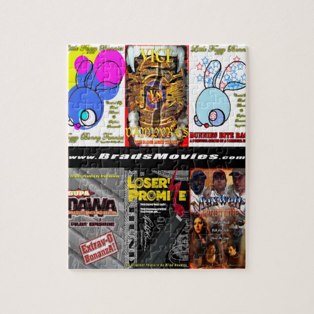 Official BradsMovies Promotional Poster Design on Jigsaw Puzzle (Vertical)