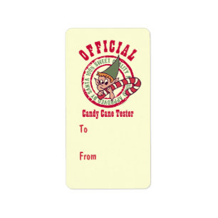 Official Candy Cane Tester Gift Tag Label