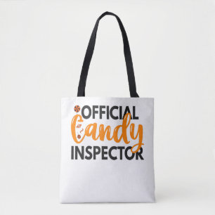 Official Candy Inspector Funny Halloween Treats Tote Bag