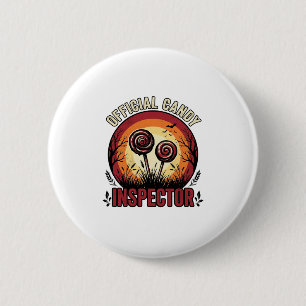Official Candy Inspector Vintage Halloween Shirt D 6 Cm Round Badge