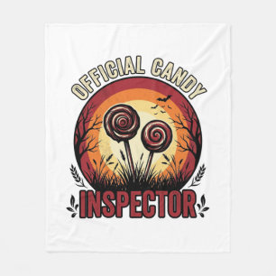 Official Candy Inspector Vintage Halloween Shirt D Fleece Blanket