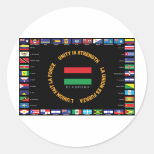 Official Caribbean Unity Flag Classic Round Sticker