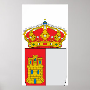 Official Castile-La Mancha Spain Coat Arms Symbol Poster