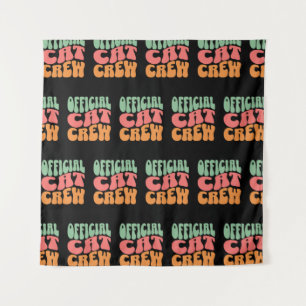 Official Cat Crew Funny Cat Lover Tapestry