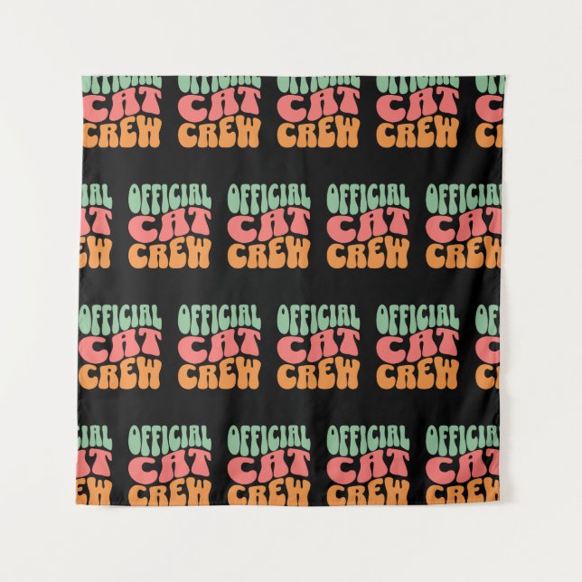 Official Cat Crew Funny Cat Lover Tapestry (Front)