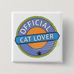 Official Cat Lover 15 Cm Square Badge