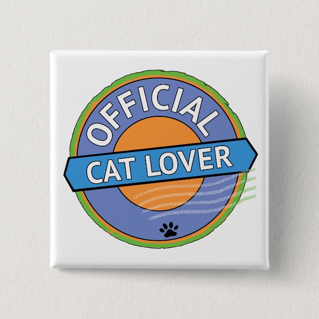 Official Cat Lover 15 Cm Square Badge (Front)