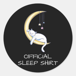 Official Cat Sleep Lovers Funny Cat Lovers Classic Round Sticker