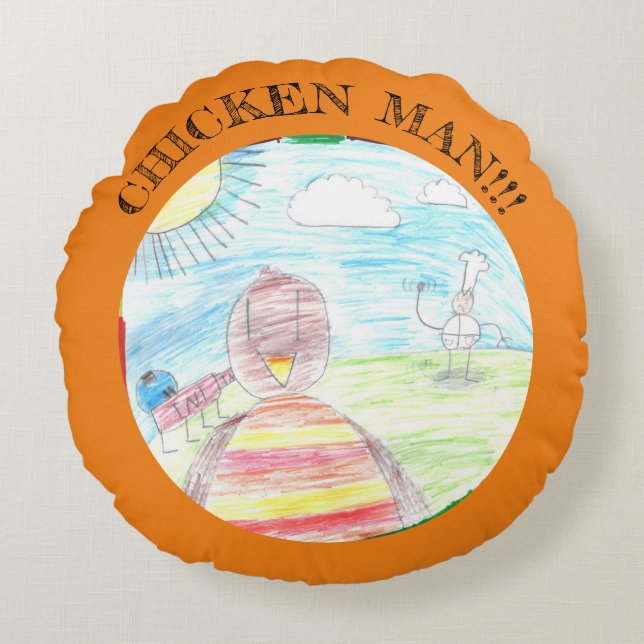 Official Chicken Man Comic Throw Pillow (Front)