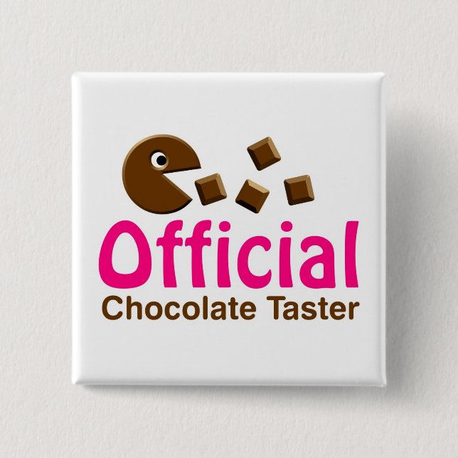 Official Chocolate Taster 15 Cm Square Badge (Front)