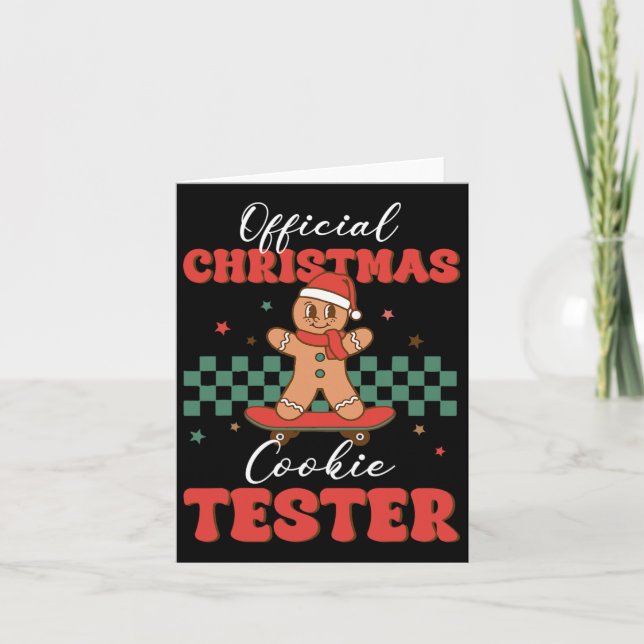 Official Christmas Cookie Tester Baking Gingerbrea Card (Front)