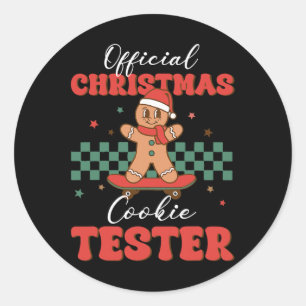 Official Christmas Cookie Tester Baking Gingerbrea Classic Round Sticker