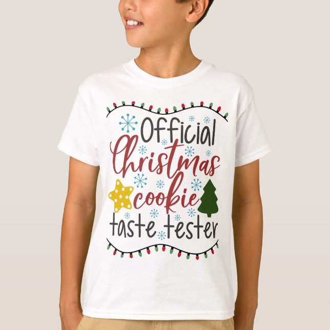 Official Christmas Cookie Tester Cookies for Santa T-Shirt (Front)