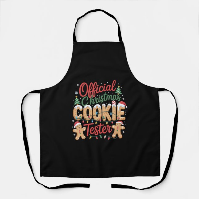 Official Christmas Cookie Tester Crew Baking Xmas Apron (Front)