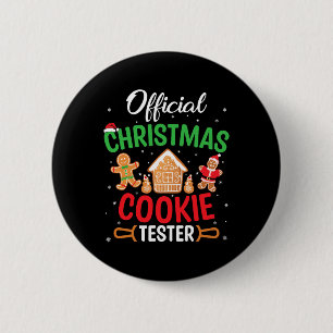 Official Christmas Cookie Tester - Funny Xmas Baki 6 Cm Round Badge
