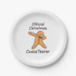 Official Christmas cookie tester Paper Plate