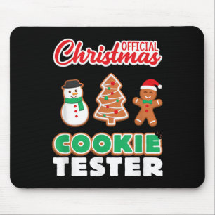 Official Christmas Cookie Tester T Shirt Xmas Cute Mouse Mat