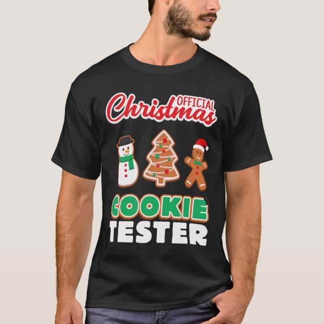 Official Christmas Cookie Tester T Xmas Cute Toddl T-Shirt (Front)