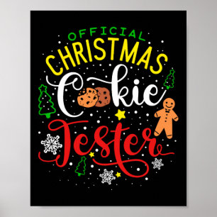 Official Christmas Cookie Tester Taster King Crew Poster