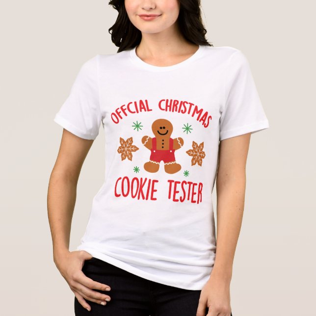 Official Christmas Cookie Tester Tri-Blend Shirt (Front)