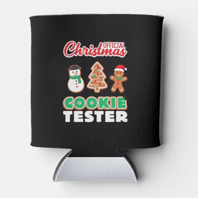 Official christmas cookie tester | xmas cute gift can cooler (Front)