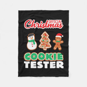 Official christmas cookie tester xmas cute gift fleece blanket