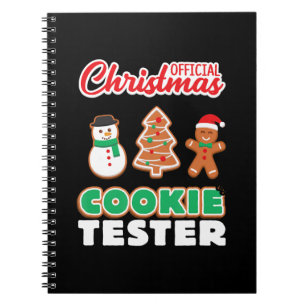 Official christmas cookie tester xmas cute gift notebook