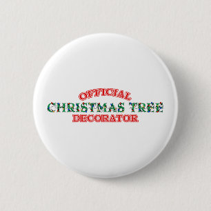 Official Christmas Tree Decorator (Red) 6 Cm Round Badge