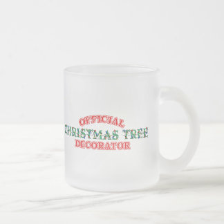 Official Christmas Tree Decorator (Red) Frosted Glass Coffee Mug