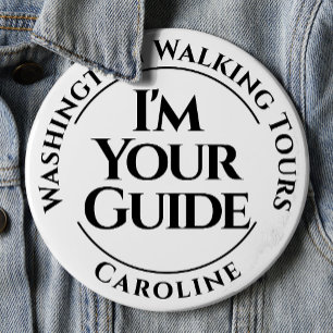 Official City Tour Guide Badge Button