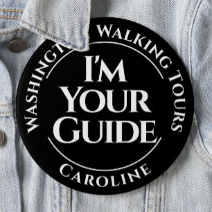 Official City Tour Guide Badge Button