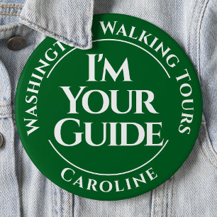 Official City Tour Guide Badge Button