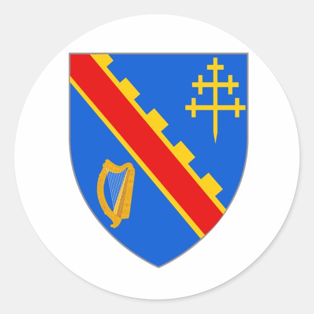 Official Coat Arms Armagh Heraldry Symbol Ireland Classic Round Sticker (Front)