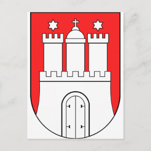 Official Coat of Arms Hamburg Germany Symbol Postcard