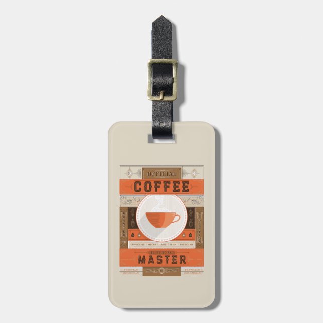 Official Coffee Brew Master Luggage Tag (Front Vertical)