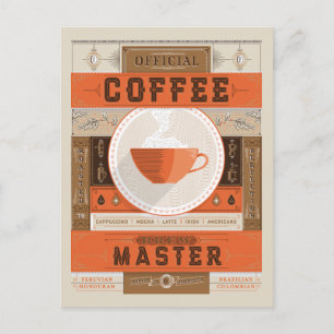 Official Coffee Brew Master Postcard