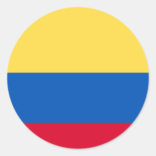 OFFICIAL COLOMBIA (1) FLAG CIRCULAR CLASSIC ROUND STICKER