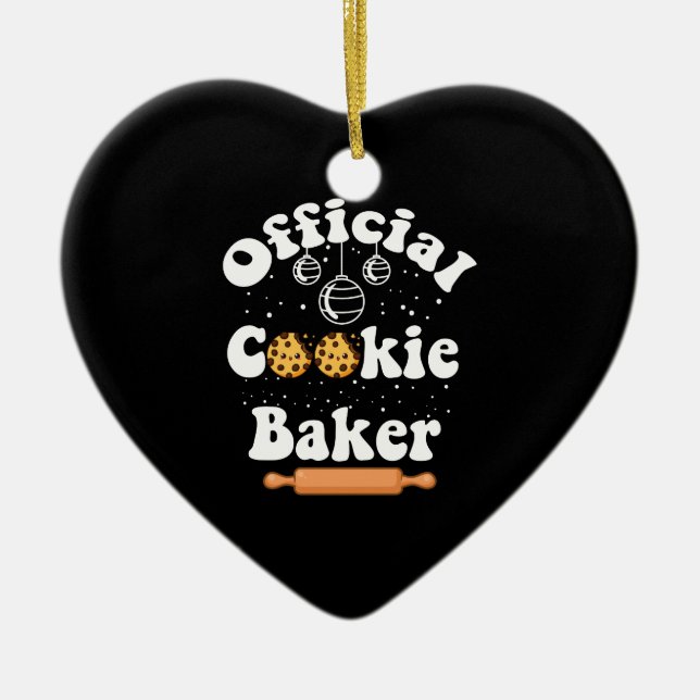 Official Cookie Baker Cookie Lovers Christmas Ceramic Tree Decoration (Front)