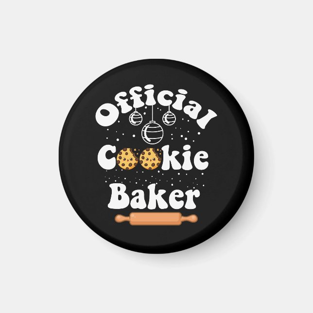 Official Cookie Baker Cookie Lovers Christmas Magnet (Front)