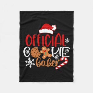 Official cookie baker snowflakes santa christmas p fleece blanket