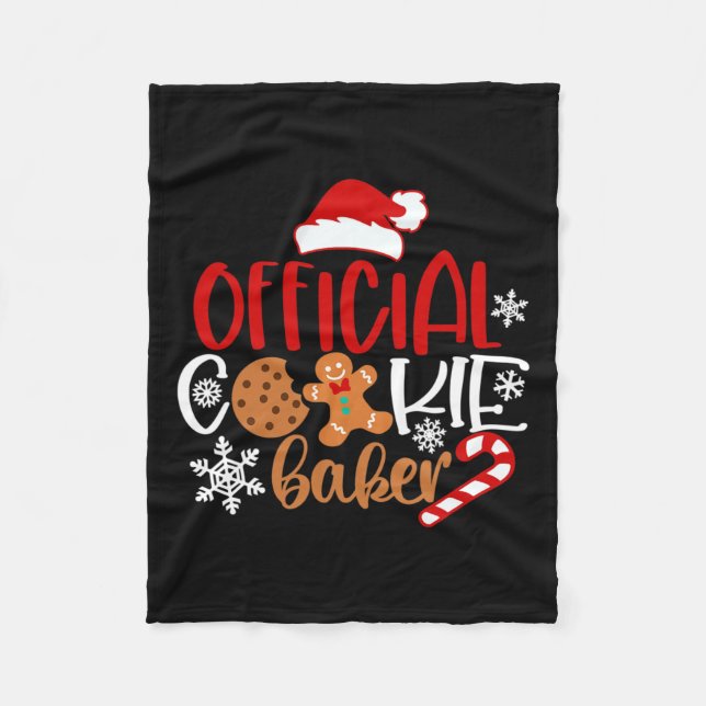 Official cookie baker snowflakes santa christmas p fleece blanket (Front)