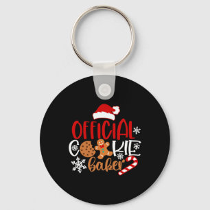 Official cookie baker snowflakes santa christmas p key ring