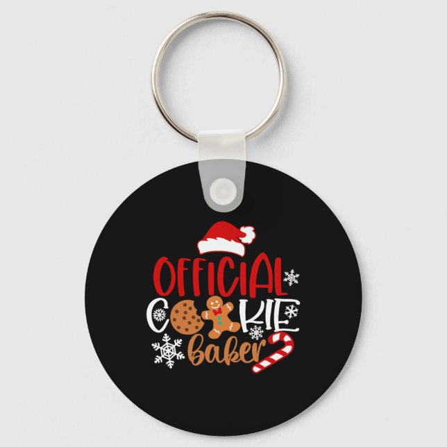 Official cookie baker snowflakes santa christmas p key ring (Front)