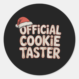 Official Cookie Taster Christmas Santa Xmas Family Classic Round Sticker