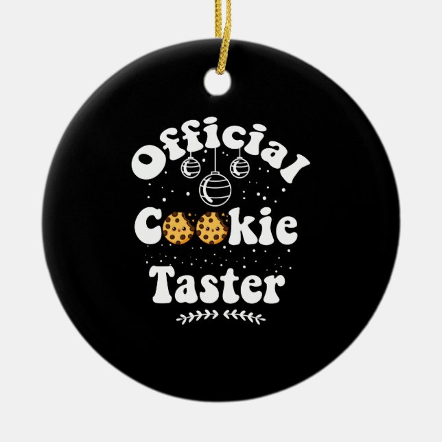 Official Cookie Taster Cookie Lovers Christmas Ceramic Tree Decoration (Front)